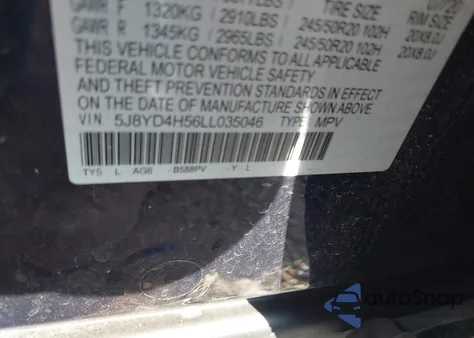 2020 Acura Mdx Technology Package from USA, damaged, VIN 5J8YD4H56LL035046